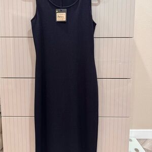 St. John Classic Navy Blue Midi Dress